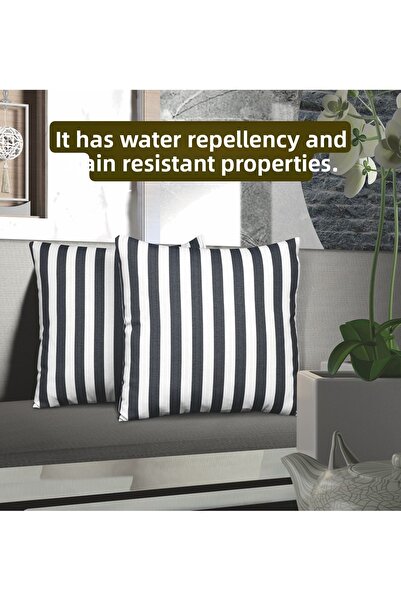 Erba kreasyon Striped Throw Pillow Cover Duck 100% Cotton Fabric 43X43