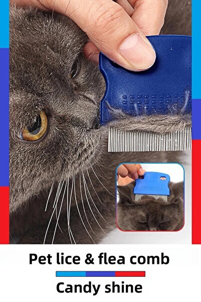 Zeki Karga Cat Dog Pet Lice Flea Comb Iron Needle Toothed Comb