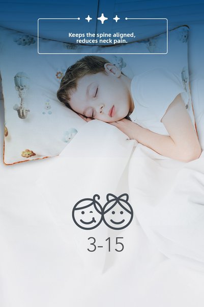 PUFYMAX 2 Pieces of 100% Muslin Organic Cotton Fabric Children's Pillows, Neck Support Pillow, First Quality Silicone.