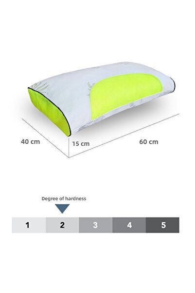 PUFYMAX 2Pcs Gold Series Air-Conditioned Children's Pillow, Skin-Friendly Orthopedic Visco Particle Yas with Aloe Vera Fabric