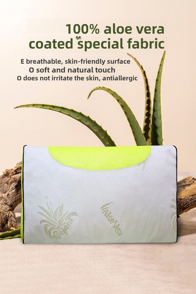 PUFYMAX Gold Series Air-Conditioned Children's Pillow, Skin-Friendly Orthopedic Visco Particle Pillow with Aloe Vera Fabric