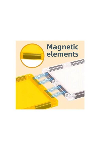 hak-iş oyuncak مجموعة البناء المغناطيسية - 47 قطعة من مكعبات البناء المغناطيسية، سلسلة هندسية ذات طابع آلات الأعمال ملونة
