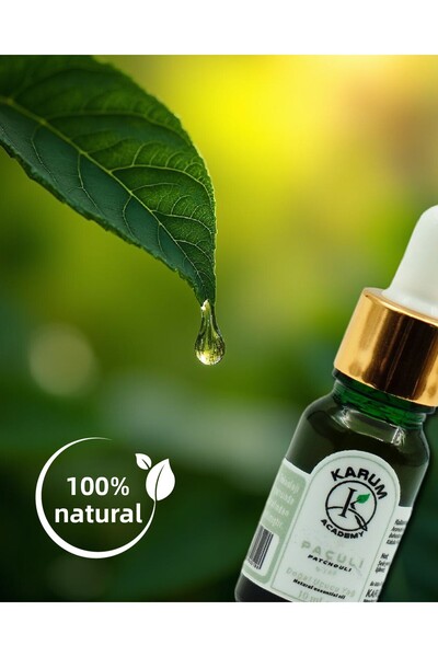 KARUM زيت الباتشولي العطري الأصلي من أكاديمية أروماتيرابي، زجاجة زجاجية نقية وطبيعية 100% مع قطارة، 10 مل