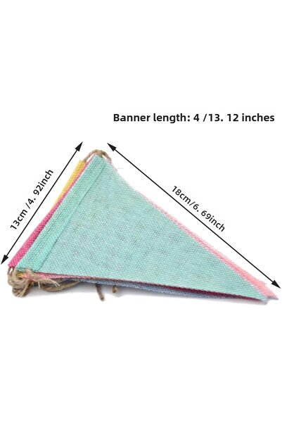 Choice 4M Vintage Colorful Burlap Linen Bunting Flags Pennant For Happy Birth...
