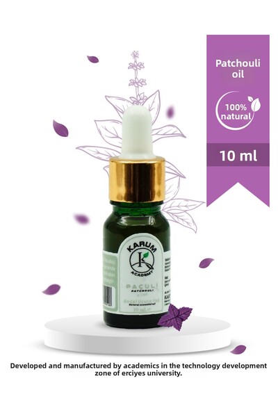 KARUM زيت الباتشولي العطري الأصلي من أكاديمية أروماتيرابي، زجاجة زجاجية نقية وطبيعية 100% مع قطارة، 10 مل