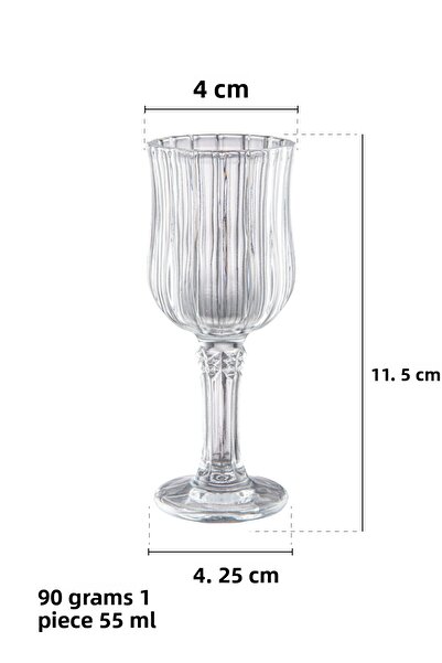 Perotti Capone Lanus Glass Set of 6 Coffee Side Glasses 55 ml