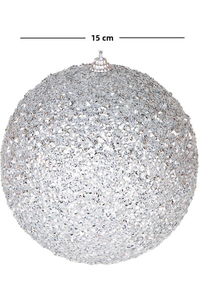 Herdekora Χριστουγεννιάτικη Μπάλα, Ασημί - 15 εκ