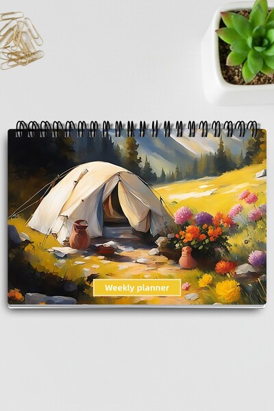 qoeuyl boutique Μοντέλο με θέμα το τοπίο της φύσης: Λίστα εκκρεμοτήτων με σπειροειδή σύρματα Α5 Εβδομαδιαίος προγραμματιστής