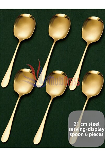 Multiamo Steel 21 cm 6 Pieces Serving Spoon / Presentation Spoon