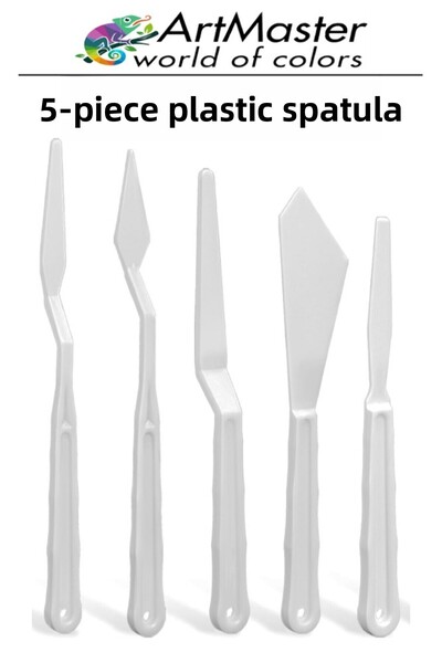 Artmaster Set de spatule din plastic 5 bucăți pentru pictură și sculptură Spa...