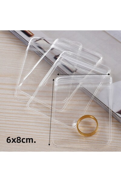 Choice 20 كيسًا شفافًا من مادة PVC لحفظ المجوهرات، مقاس 6×8 سم، مقاوم للأكسدة...