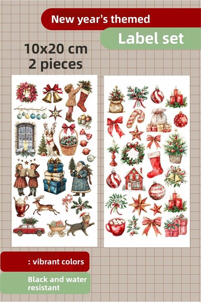 Piksel Grafik مجموعة ملصقات ذات طابع عيد الميلاد مكونة من قطعتين - قلم، ملصق ...