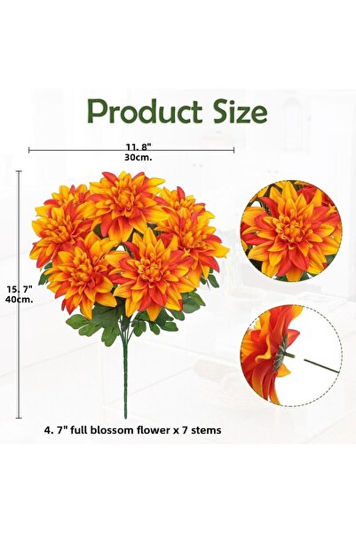 Nettenevime Artificial Flower Salmon 7-Piece Star Flower Bunch 40*30cm