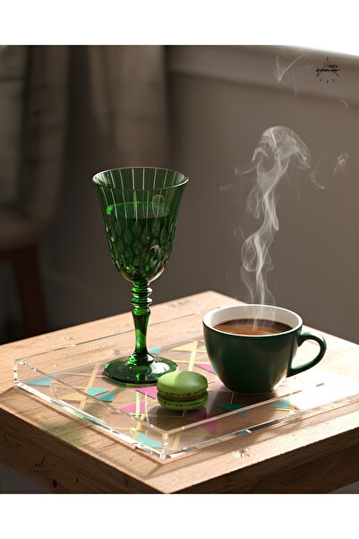 AKDEN STORE Crystal Cut Decor Handcrafted Footed Goblet, Water Cup