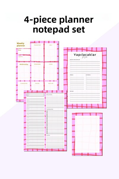 Chi-Chi Papers 4-Piece Planner Notepad Set for Beginners – Notes and To-Do Li...