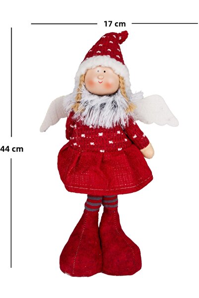 Herdekora Christmas Ornament, Standing Fairy Figure, Red - 17X44 cm