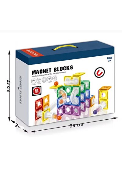 H.H.M ŞENVER TİCARET Magnetic Blocks and Track Ball 84 Pieces