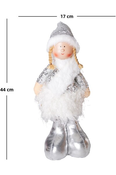 Herdekora Χριστουγεννιάτικο Στολίδι, Φιγούρα Νεράιδας, Ασημί - 17x44 εκ.