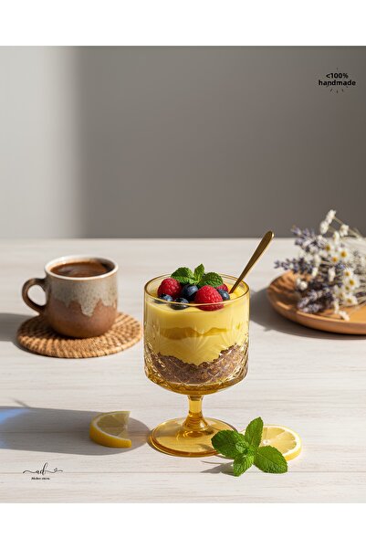 AKDEN STORE Magnolia Ice Cream Bowl, Dessert Bowl & Coffee Side Water Glass