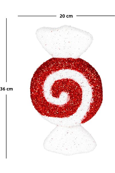 Herdekora Christmas Tree Ornament, Candy Figure, Red-White - 20X36 cm