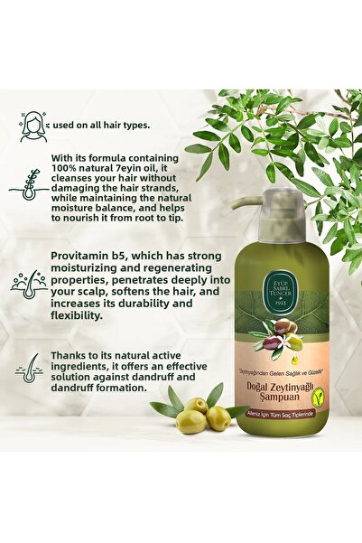 Eyüp Sabri Tuncer Shampoo Duo, Shampoo with Olive Oil and Macadamia Oil 600 ml
