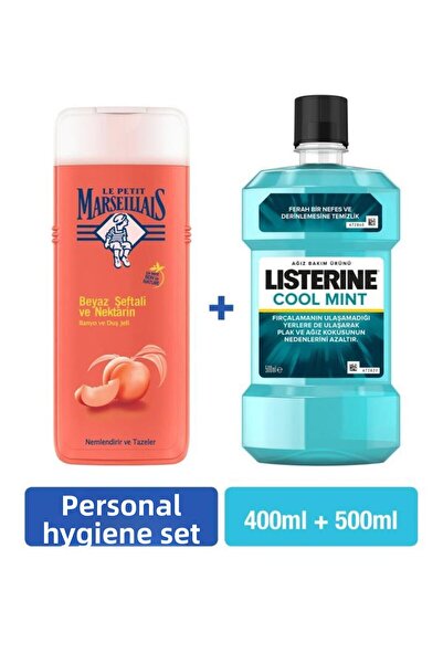 Le Petit Marseillais White Peach & Nectarine Shower Gel 400 ml + Listerine Co...