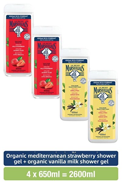 Le Petit Marseillais Mediterranean Strawberry + Vanilla Milk Shower Gel Advan...