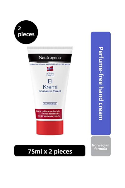 Neutrogena كريم اليدين بالتركيبة النرويجية غير معطر 75 مل × 2 قطعة