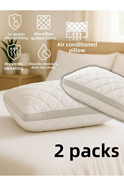 BEYLİNİ Pernă matlasată din microfibră cu aer condiționat, 2 bucăți, 800 GR, ...
