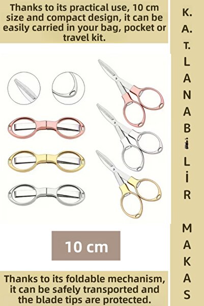 Wintoup Special Model Travel Kit School Office Camping Outdoor Use Practical Safe Foldable Scissors 10 cm