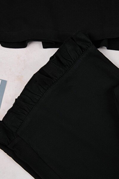 Trendyol Curve Σετ πιτζάμες με μαύρο πουκάμισο με λεπτομέρεια πλεκτής λεπτομέρειας TBBAW25AI00056