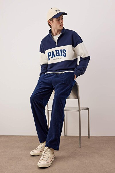 Trendyol Collection Синій Regular Крій Відкритий Крій Полярний Піжамний Штани TMNAW26PJ00003