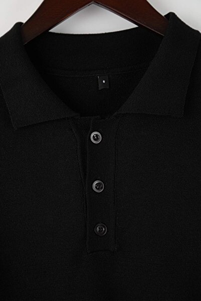 Trendyol Collection Black Regular Polo Neck Plain Sweater Tmnaw24Kz00067