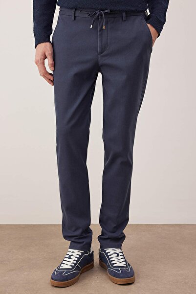 Trendyol Collection Сині штани Regular Fit з фактурною тканиною TMNAW26PL00007