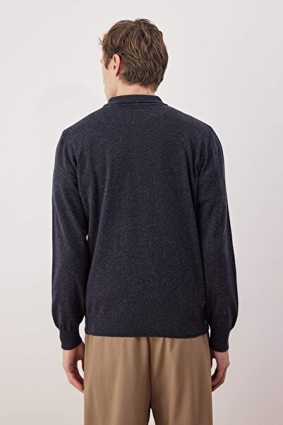 Trendyol Collection Navy Blue Regular Polo Neck Plain Sweater Tmnaw26Kz00009