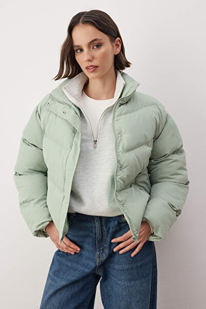 Trendyol Collection Mint Regular Mold Vodoodpudivý nafukovací plášť TWOAW24MO00048