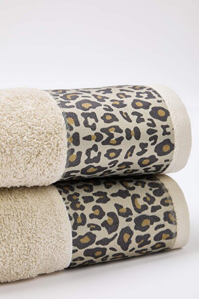TRENDYOLMİLLA HOME 2-Piece Leopard Printed Face & Bath Towel Set Tphss25Kor00000