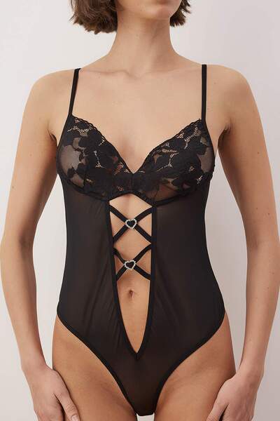 Trendyol Collection Black Tulle Capless Body Thmaw26Bd00014