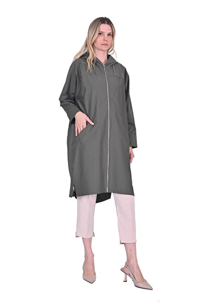 Invee İnvee Hooded Raincoat 7045 Khaki