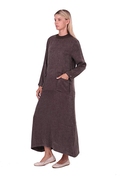 Invee Cupra Silk Dress 7136 Coffee