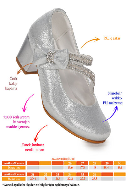 Kiko Kids Aisha Vakko Günlük Kız Çocuk 4 Cm Topuklu Abiye Ayakkabı