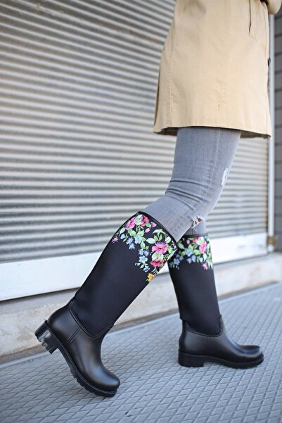 Sea&Blue Γυναικείες αδιάβροχες μπότες βροχής με φλοράλ εμπριμέ