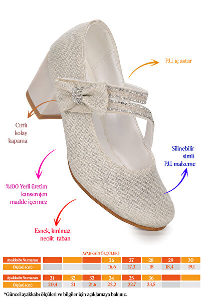 Kiko Kids Dívčí večerní společenské boty na podpatku Aisha Sand Silvery Daily 4 cm