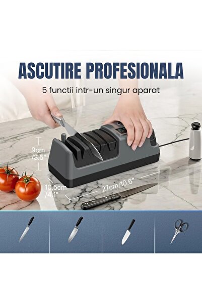 KonLinx Ascuțitoare electrică profesională pentru cutite si foarfece ,cu 5 funcții