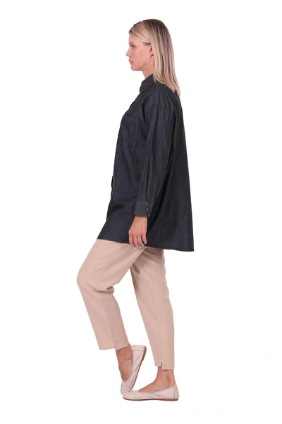 Invee Thin Denim Shirt - 7163 Black