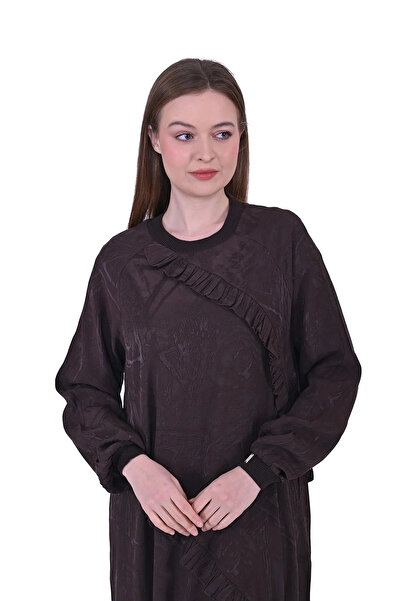 Invee Invee Modal Dress - Ruffle Detailed, 7024 Brown