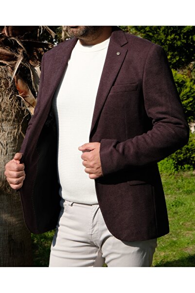 Luisero Vad Mürdüm Petek Dokulu Erkek Blazer Spor Ceket