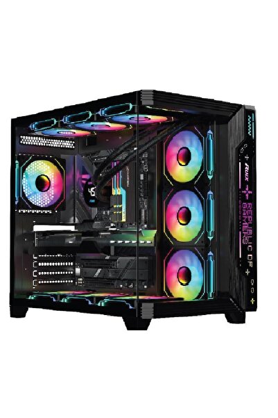 Game Master F-7 Akvaryum 7 ARGB Fanlı Kumandalı Siyah ATX F7 Oyuncu Bilgisaya...