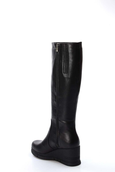 FAST STEP Cizme de damă cu toc cu pană din piele naturală și blană 064KZA1006