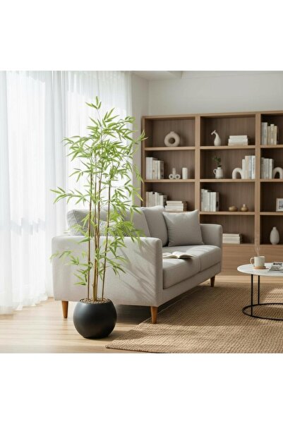 Casco شجرة بامبو صناعية أنيقة بأصيص دائري اسود 180سم